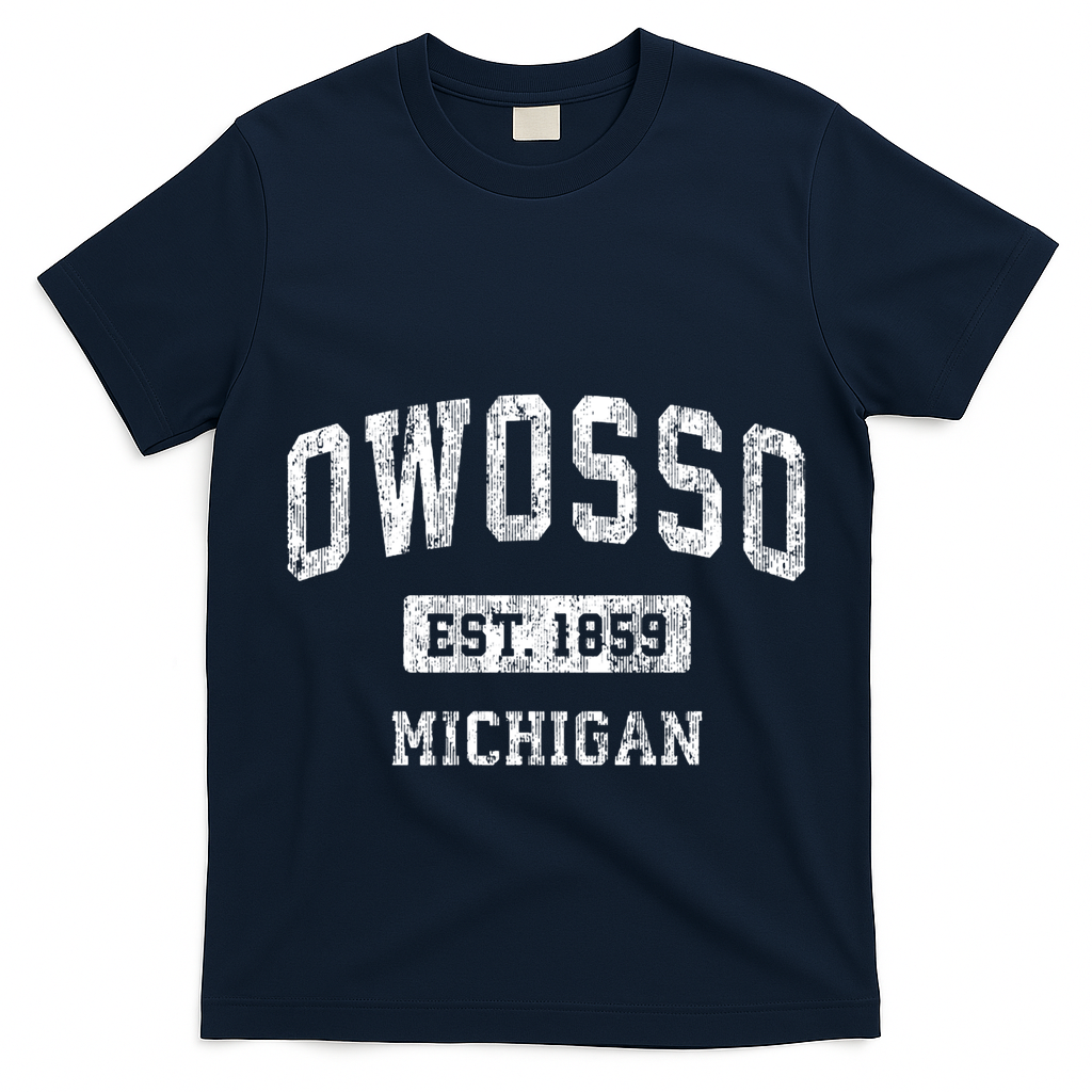 Owosso Michigan Mi Vintage Sports Established T-Shirt