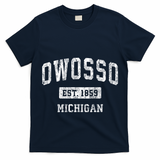 Owosso Michigan Mi Vintage Sports Established T-Shirt