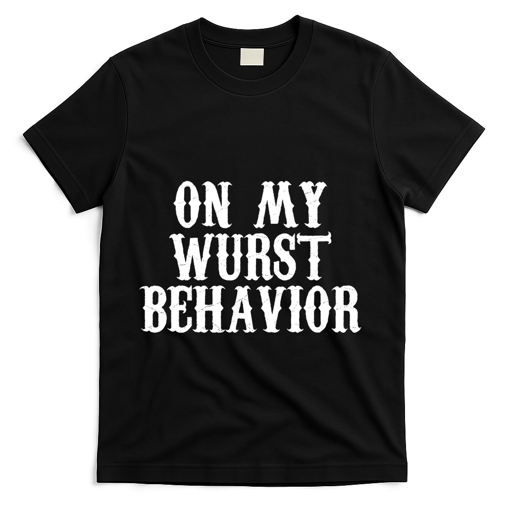 On My Wurst Behavior Oktoberfest Festive T-Shirt - Black