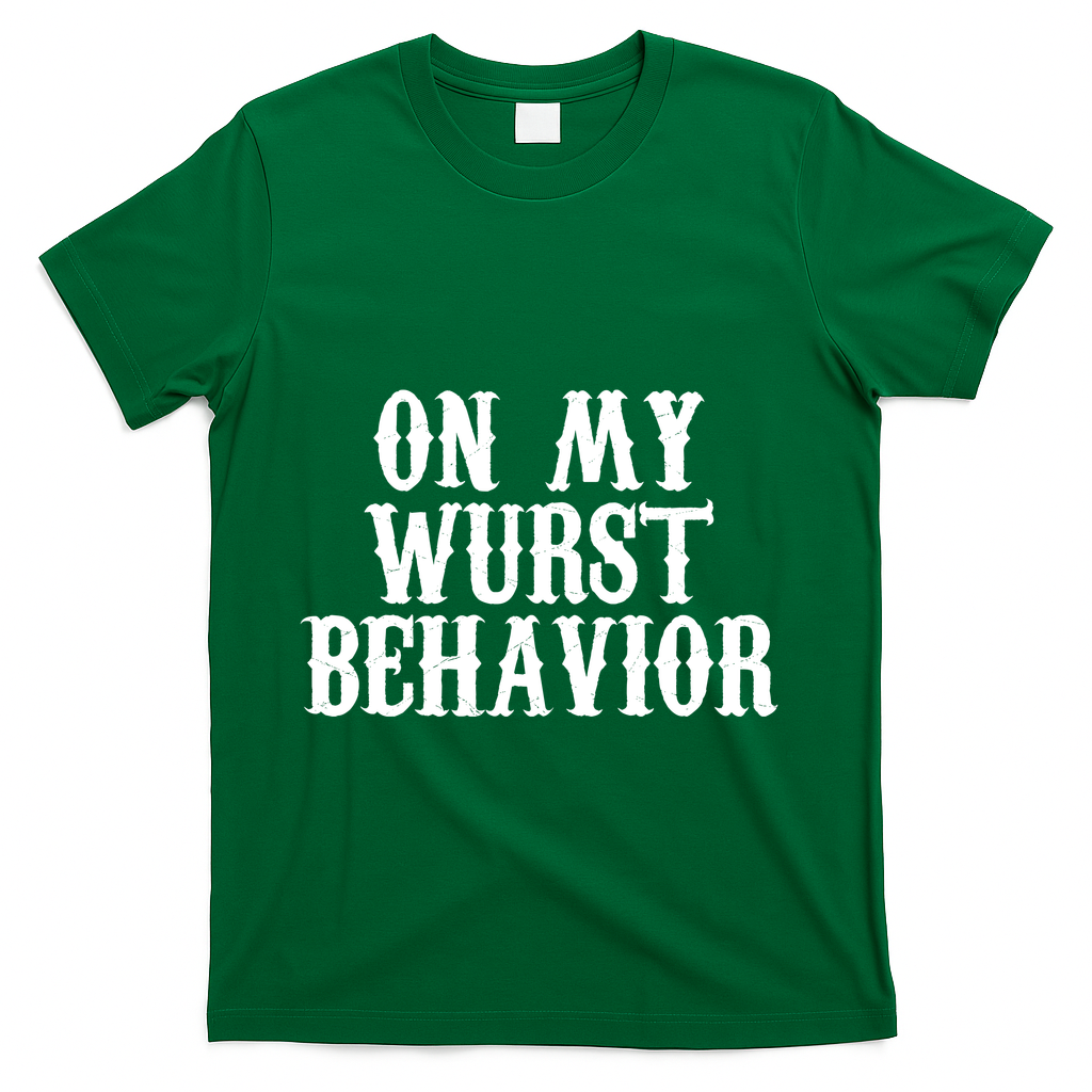 On My Wurst Behavior Oktoberfest Festive T-Shirt - Green