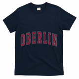 Oberlin Ohio Souvenir College Style Red Text T-Shirt - Navy