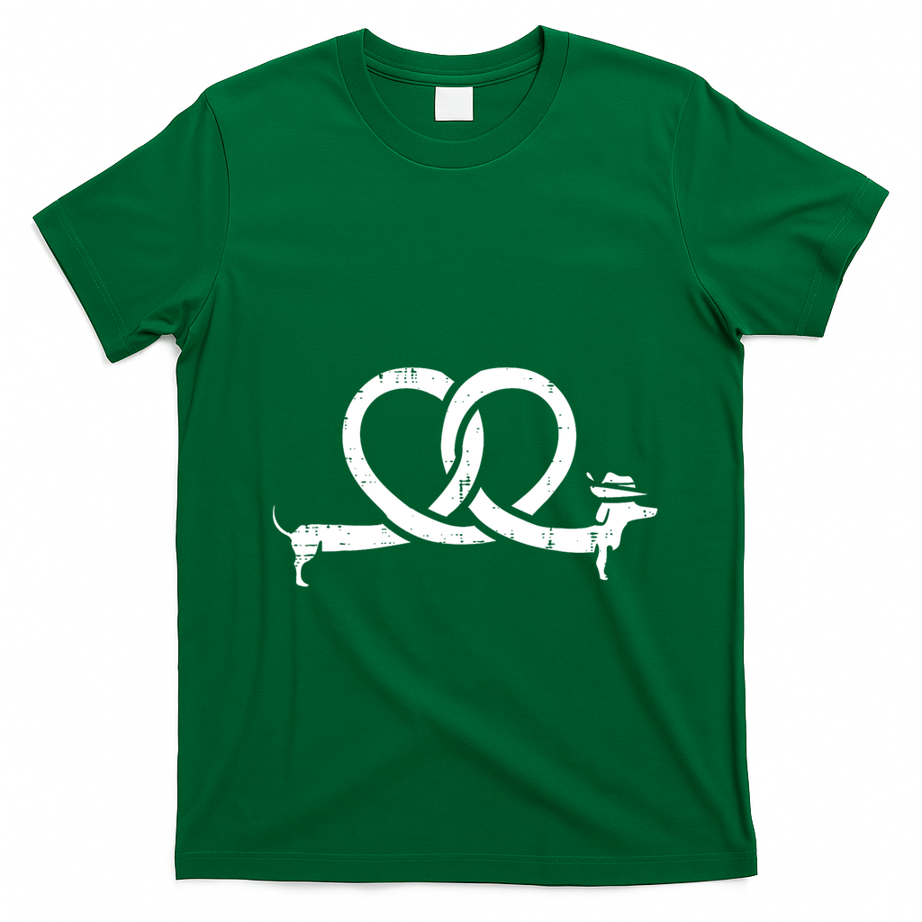 Oktoberfest Pretzel Funny Dachshund Wiener Gift T-Shirt - Irish Green