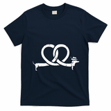 Oktoberfest Pretzel Funny Dachshund Wiener Gift T-Shirt - Navy Blue