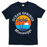 Ocean Springs Beach Mississippi Summer Vacation Souvenir T-Shirt - Navy