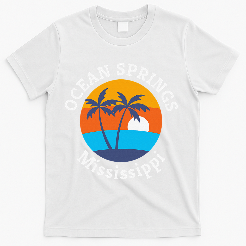 Ocean Springs Beach Mississippi Summer Vacation Souvenir T-Shirt - White