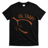 Oh Snap! Funny Turkey Day Print Wishbone Happy Thanksgiving T-Shirt - Black