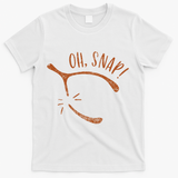 Oh Snap! Funny Turkey Day Print Wishbone Happy Thanksgiving T-Shirt - White