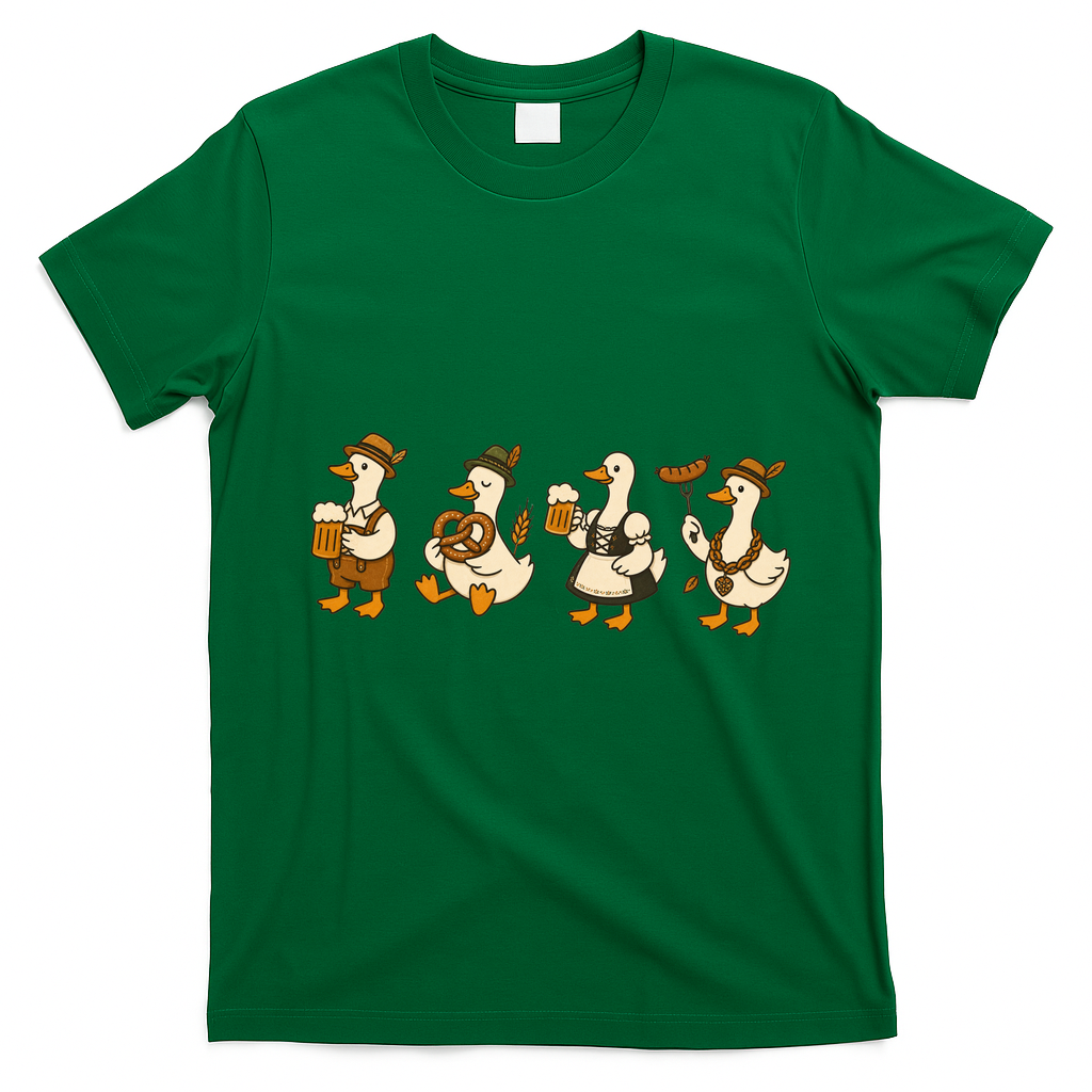 Oktoberfest Silly Goose German Octoberfest Beer Drinking Festival T-Shirt - Irish Green