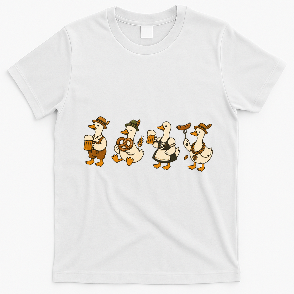 Oktoberfest Silly Goose German Octoberfest Beer Drinking Festival T-Shirt - White