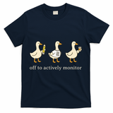 Off To Actively Monitor Teacher Testing Test Day Goose T-Shirt - Navy
