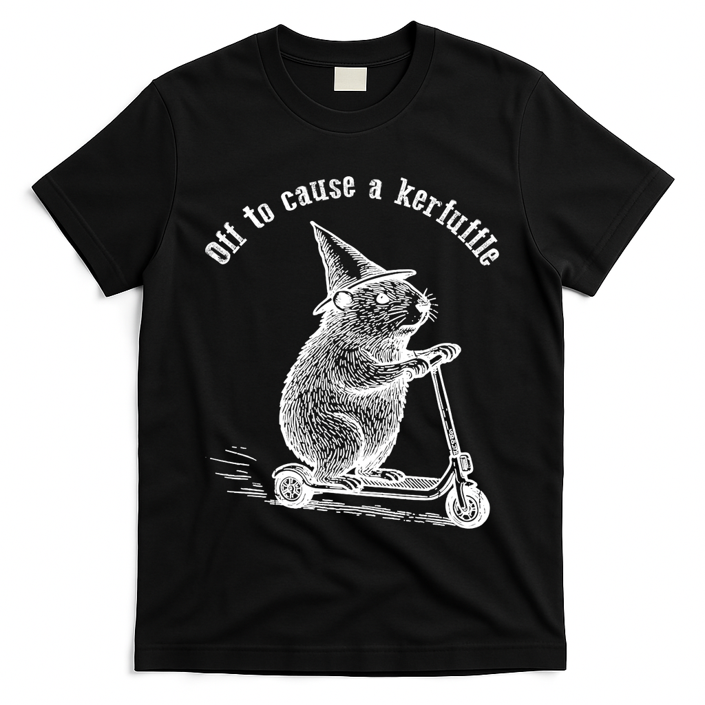 Off To Cause A Kerfuffle Capybara Scooter Chaos T-Shirt