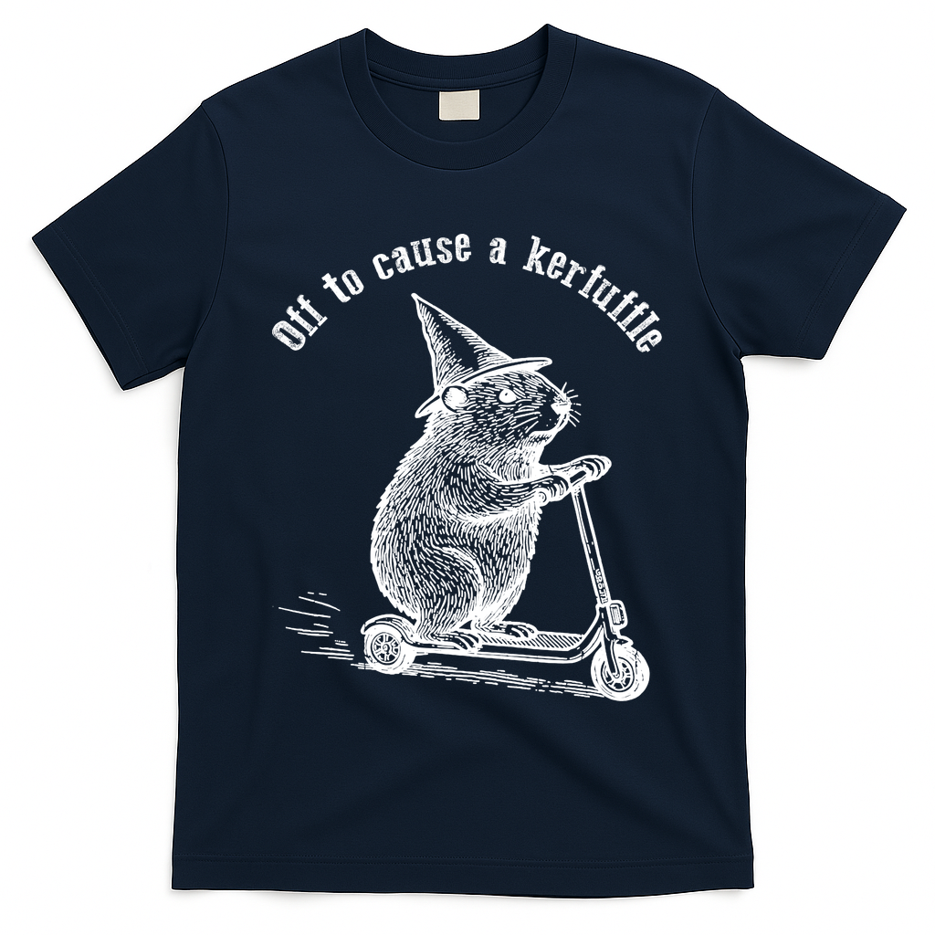 Off To Cause A Kerfuffle Capybara Scooter Chaos T-Shirt