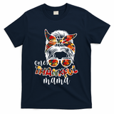 One Thankful Mama Fall Hair Bun T-Shirt - Navy