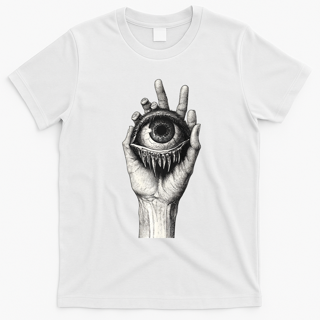 Obscure Visions Goth Alt Macabre Creepy T-Shirt - White