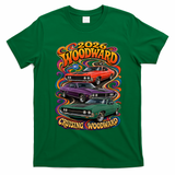 Psychedelic 2026 Woodward Cruising 1970s Muscle Cars T-Shirt - Irish Green