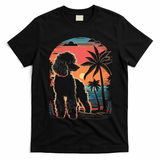 Poodle 80s Sunset Vintage Retro Style T-Shirt - Black