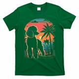 Poodle 80s Sunset Vintage Retro Style T-Shirt - Irish Green