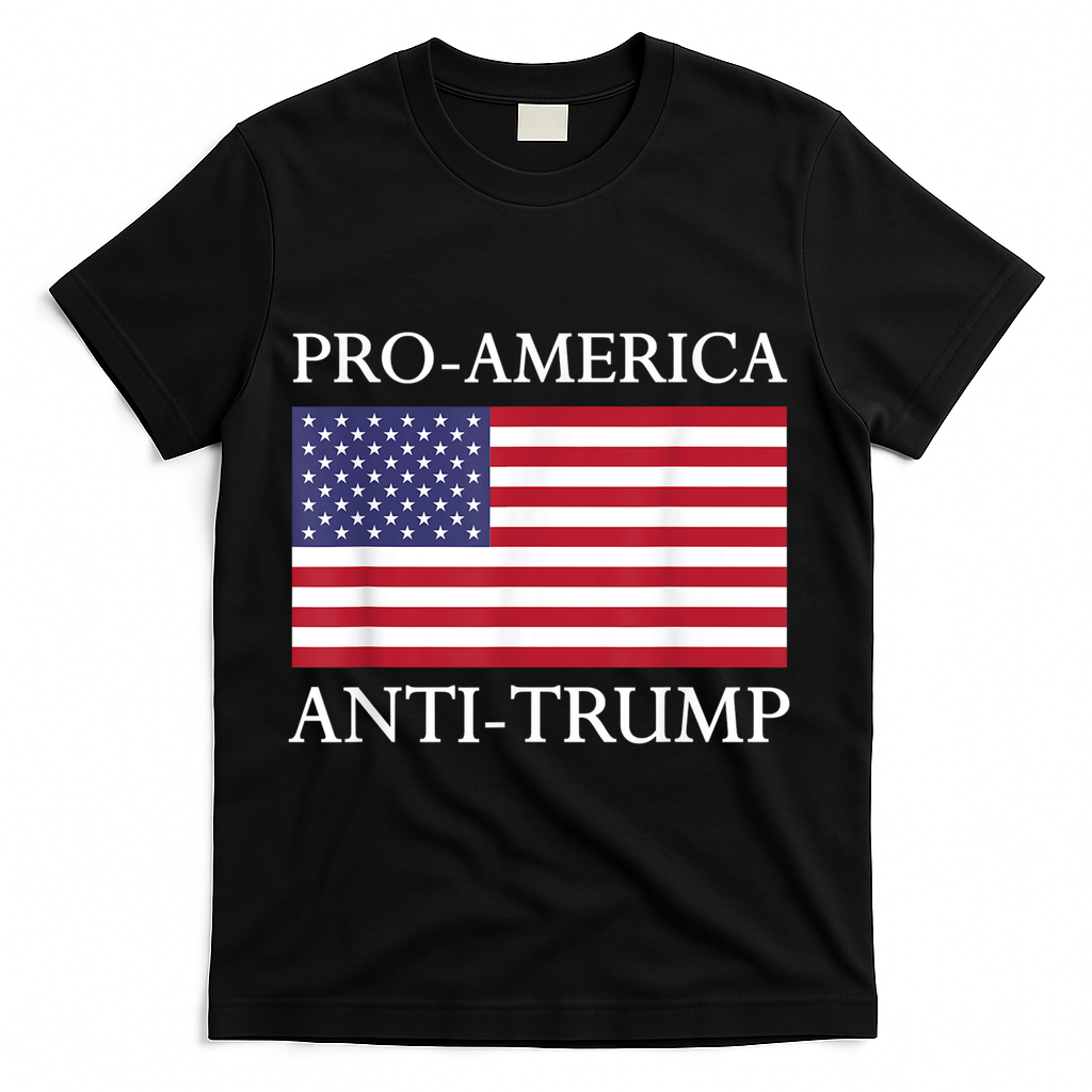 Pro America Anti Trump American Usa Flag Resist T-Shirt - Black