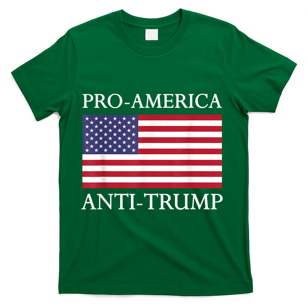 Pro America Anti Trump American Usa Flag Resist T-Shirt - Green