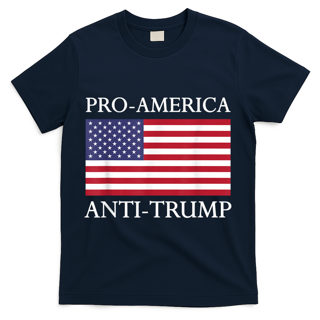 Pro America Anti Trump American Usa Flag Resist T-Shirt - Navy