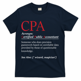 Public Accountant Bookkeeper Tax Auditor Financial Analyst T-Shirt - Navy