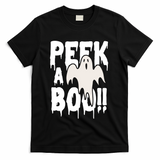 Peek A Boo Halloween Ghost T-Shirt - Black