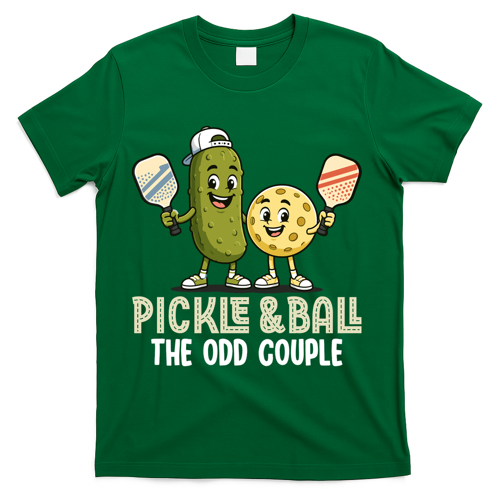 Pickle And Ball The Odd Couple Pickleball Matching T-Shirt - Green