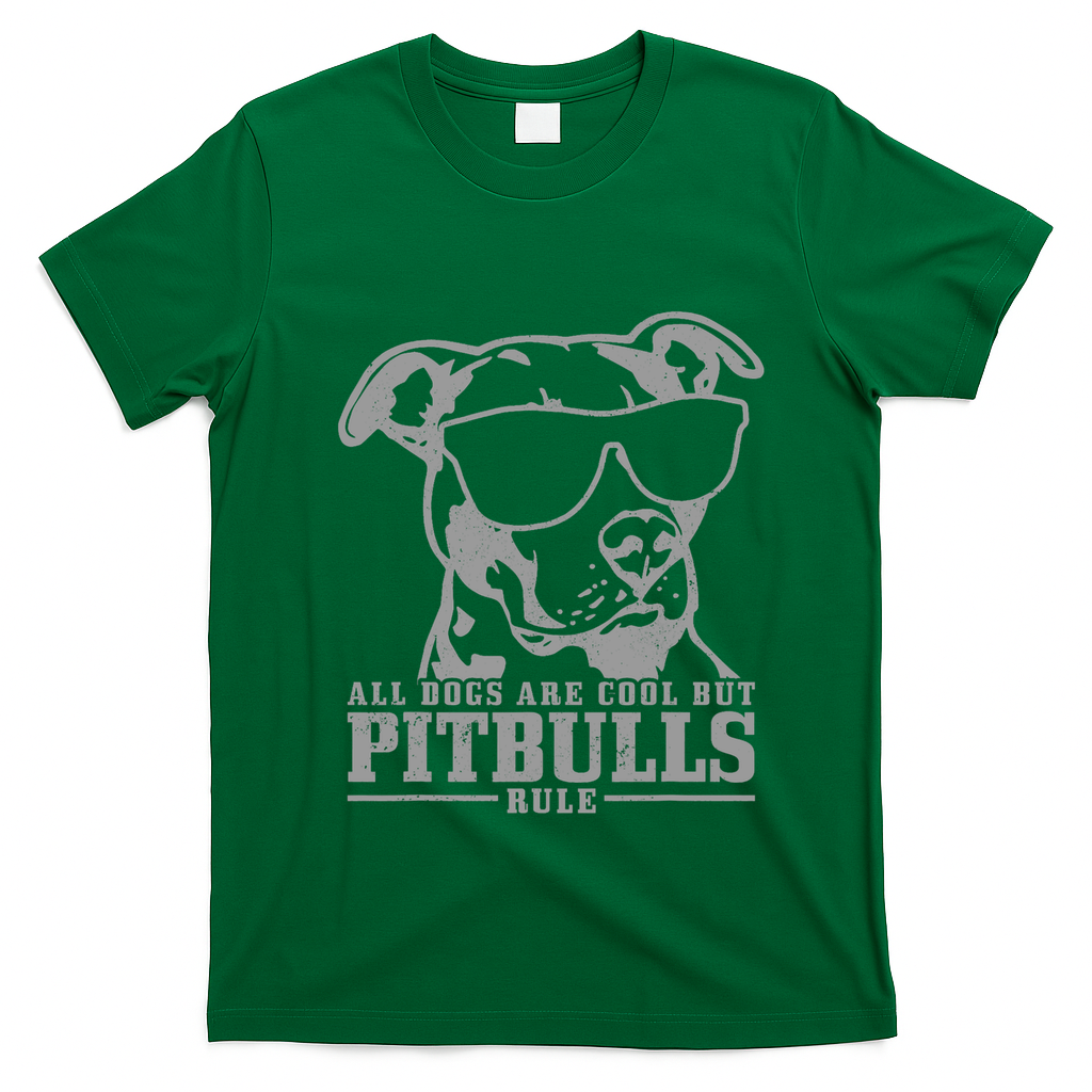 Pitbull All Dogs Are Cool Pitbulls Rule Funny Pitbull T-Shirt - Irish Green