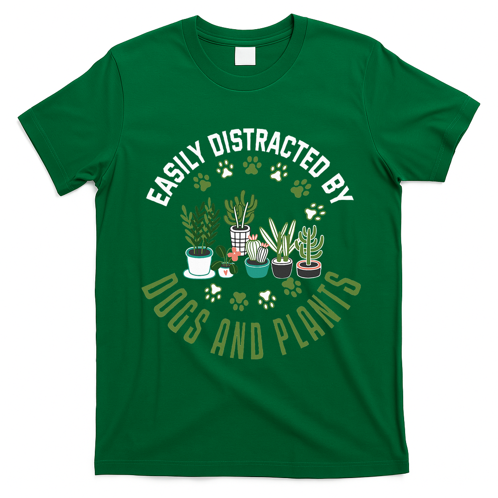 Plants And Dogs Funny Plant Lover Dog Lover Plant T-Shirt - Irish Green