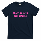 Pilates and Emo Music Grunge Typography Pink - Navy