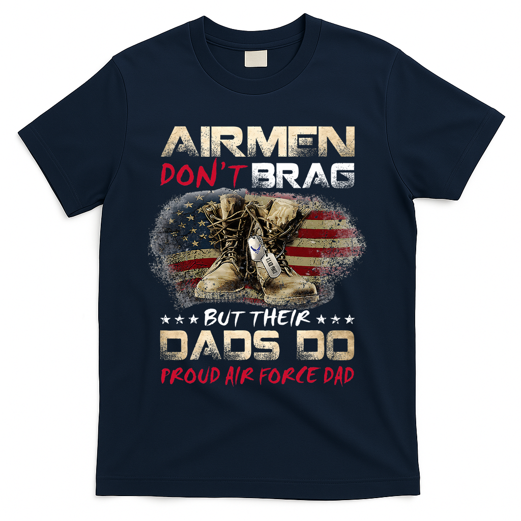 Proud Air Force Dad Air Force Graduation Air Tee T-Shirt - Navy