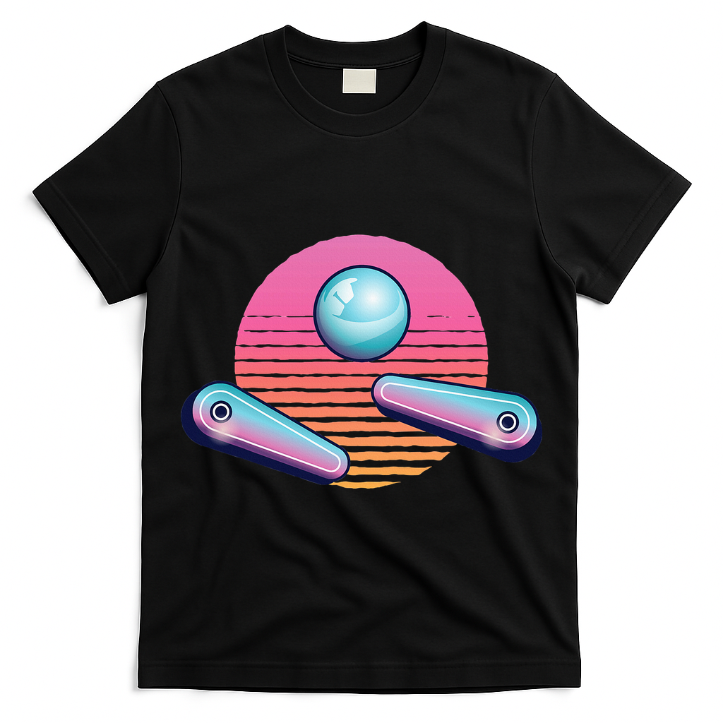 Pinball Arcade Game Machine 80s Retro Gamer Vintage Gaming T-Shirt