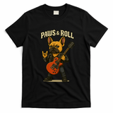 Paws And Roll French Bulldog Funny T-Shirt - Black