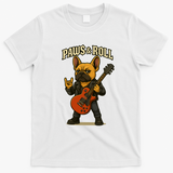 Paws And Roll French Bulldog Funny T-Shirt - White