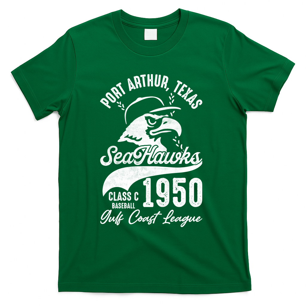 Port Arthur Sea Hawks Texas Vintage Baseball Team T-Shirt - Green