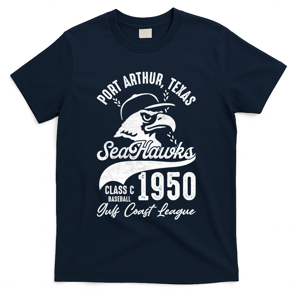 Port Arthur Sea Hawks Texas Vintage Baseball Team T-Shirt - Navy