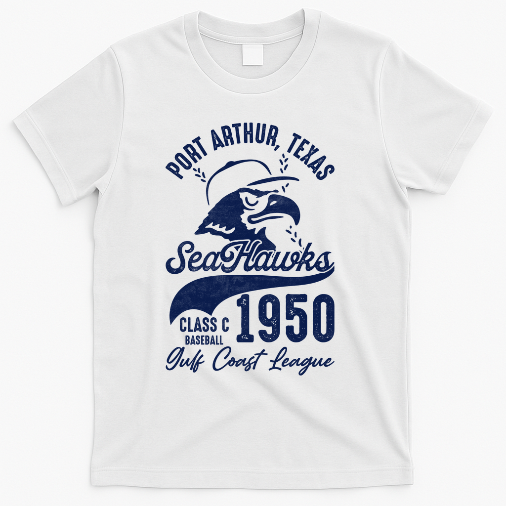 Port Arthur Sea Hawks Texas Vintage Baseball Team T-Shirt - White