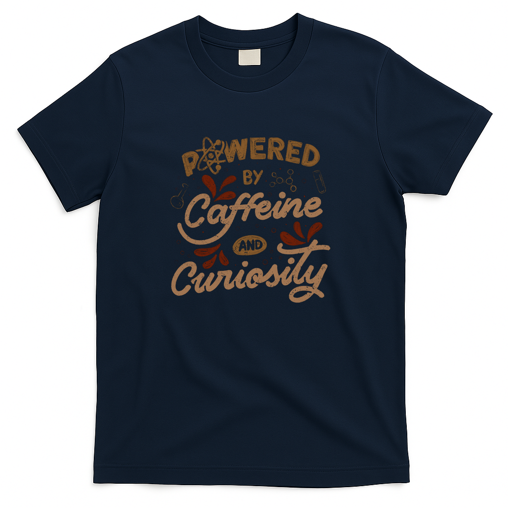 Powered By Caffeine and Curiosity by Tobe Fonseca - Navy
