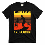 Pismo Beach California Surf Summer Vacation Vintage T-Shirt - Black