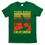 Pismo Beach California Surf Summer Vacation Vintage T-Shirt - Green
