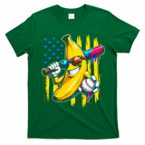 Patriotic Banana Characte Baseball American Flag T-Shirt - Irish Green