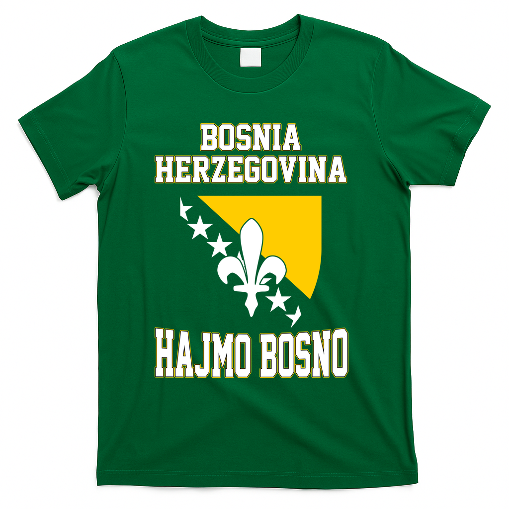 Proud Bosnia Dragon HAJMO BOSNO Country Favorite Cheer Game T-Shirt - Green