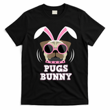 Pugs Bunny Happy Easter Puggy Pug Lover Easter Bunny Dog T-Shirt - Black