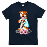 Pit Bull I Love Mom Tattoo Mother's Day Gift T-Shirt - Navy Blue