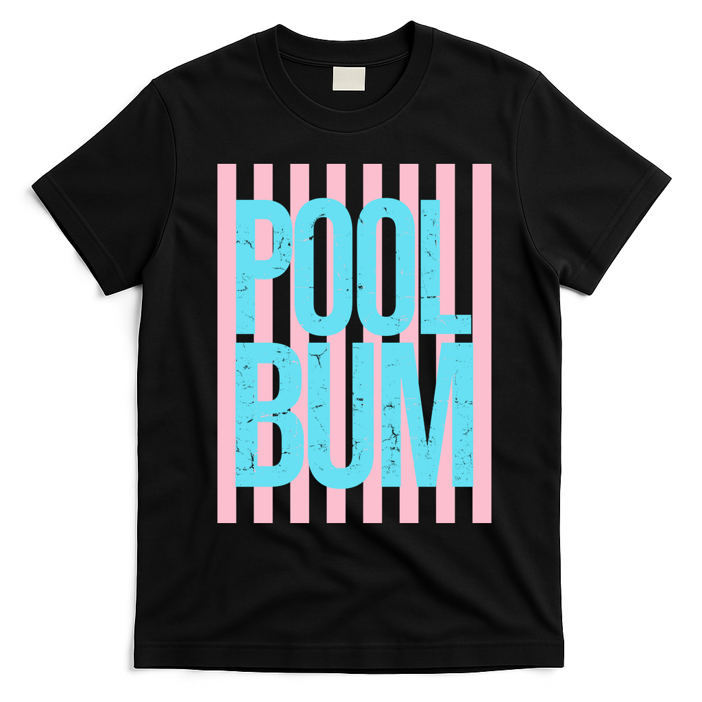 Pool Bum Retro Stripes Sunshine T-Shirt - Black