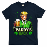 PaddyS Back Trump Beer Shamrock St PatrickS Day Trump T-Shirt - Navy