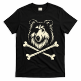 Pirate Collie Crossbones Dog T-Shirt - Black