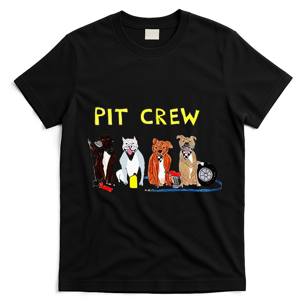 Pit Crew Dogs Funny For Women T-Shirt - Black