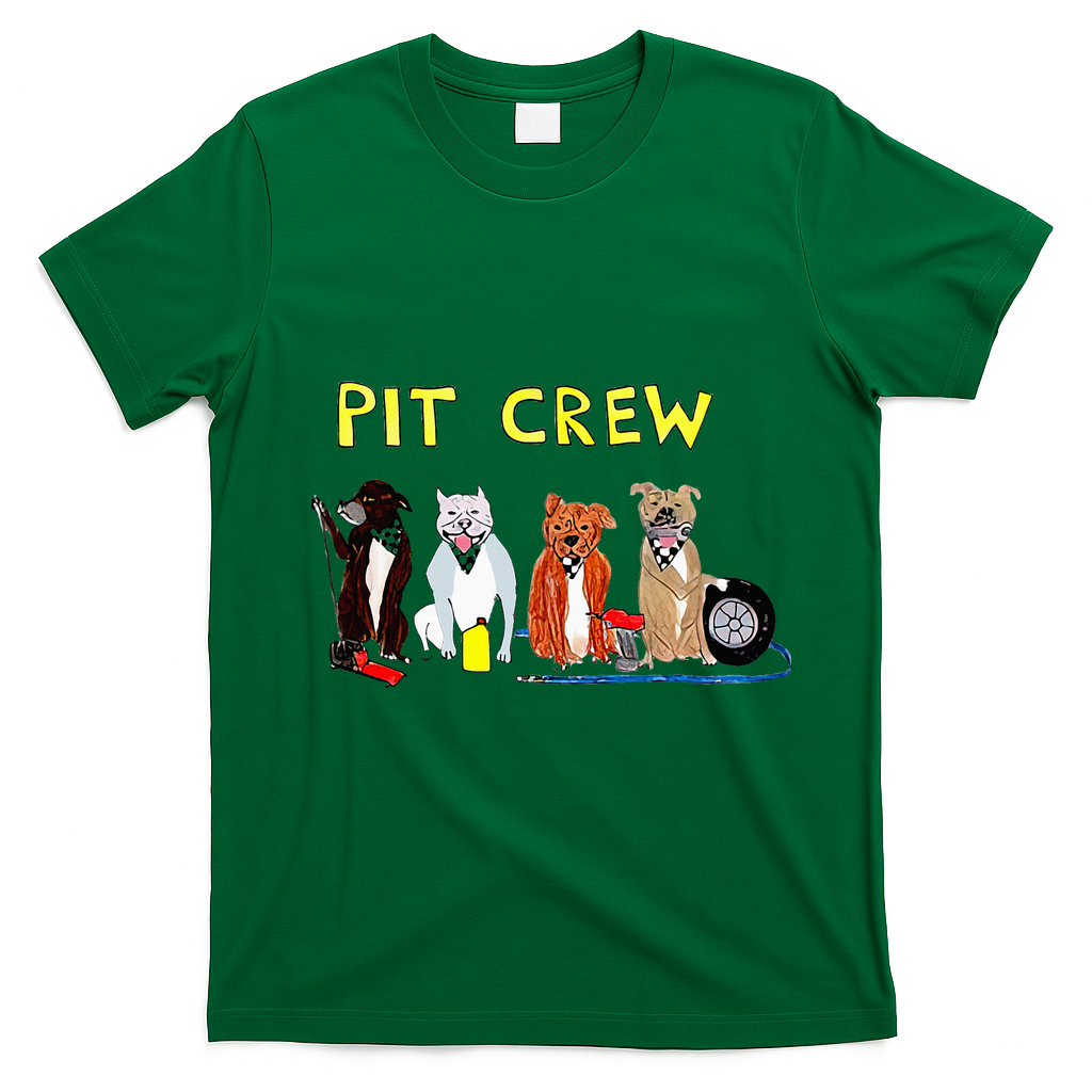 Pit Crew Dogs Funny For Women T-Shirt - Irish Green