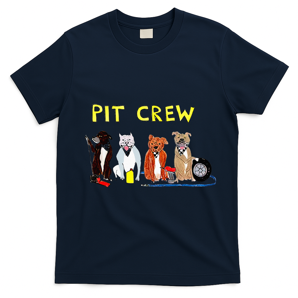Pit Crew Dogs Funny For Women T-Shirt - Navy Blue